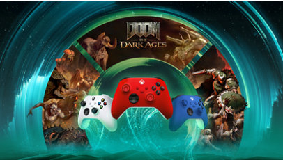 Defeat demons in Doom The Dark Ages with an Xbox Wireless Controller.